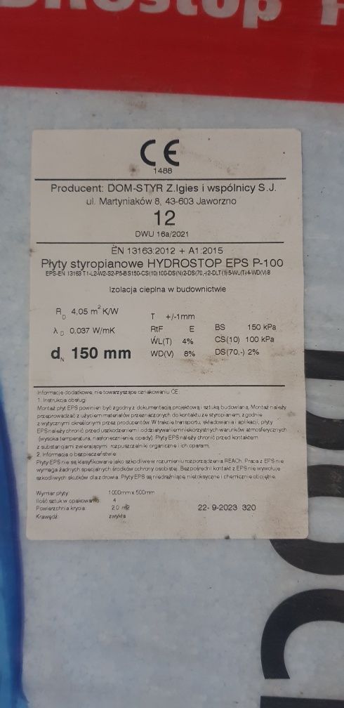 Styropian HYDROSTOP 15cm