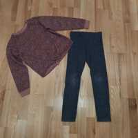 H&M bluza+legginsy/getry, rozmiar 116/122