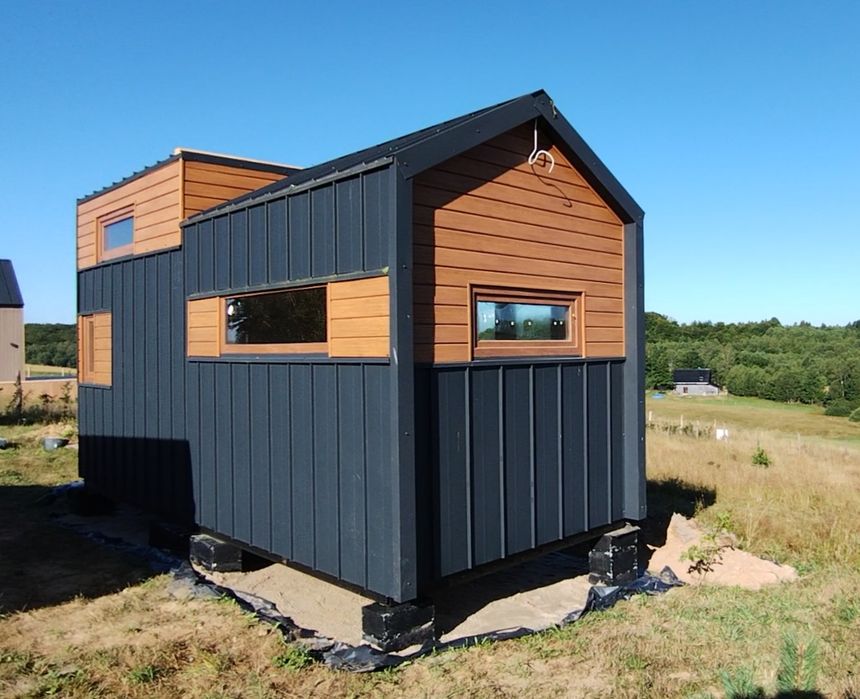 Mobilny domek z antresolą, tiny house, 2,5 x 6 plus antresola 2.5 x 3