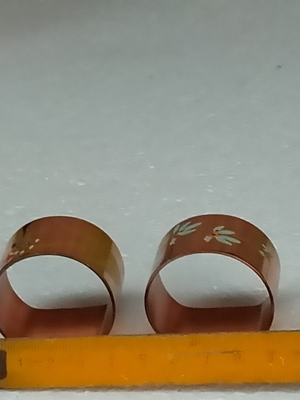 Два медных кольца для салфеток винтаж 70х