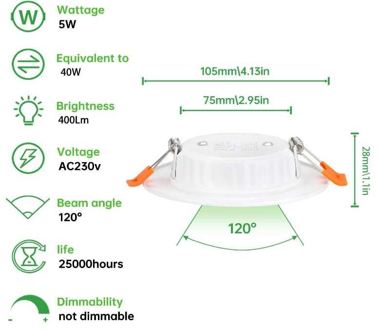 Halogeny sufitowe LED ( 6 sztuk)