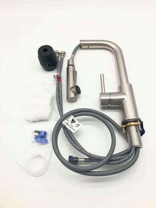 Cecipa Bateria Kuchenna z Wyciąganą Wylewką, Stal Nierdzewna 360°