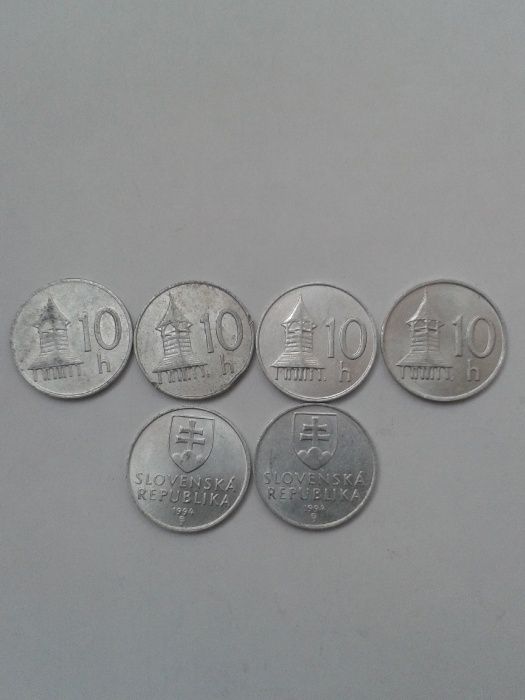 Монеты Словакии, кроны, галеры 1,2,10,20, 1982-98г.