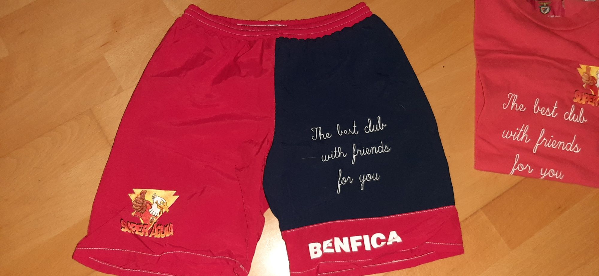 Conjunto t-shirt/calcoes benfica super aguia/12  anos