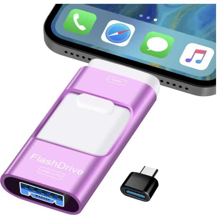 Pendrive flash USB 4 in 1, 256gb, różowy