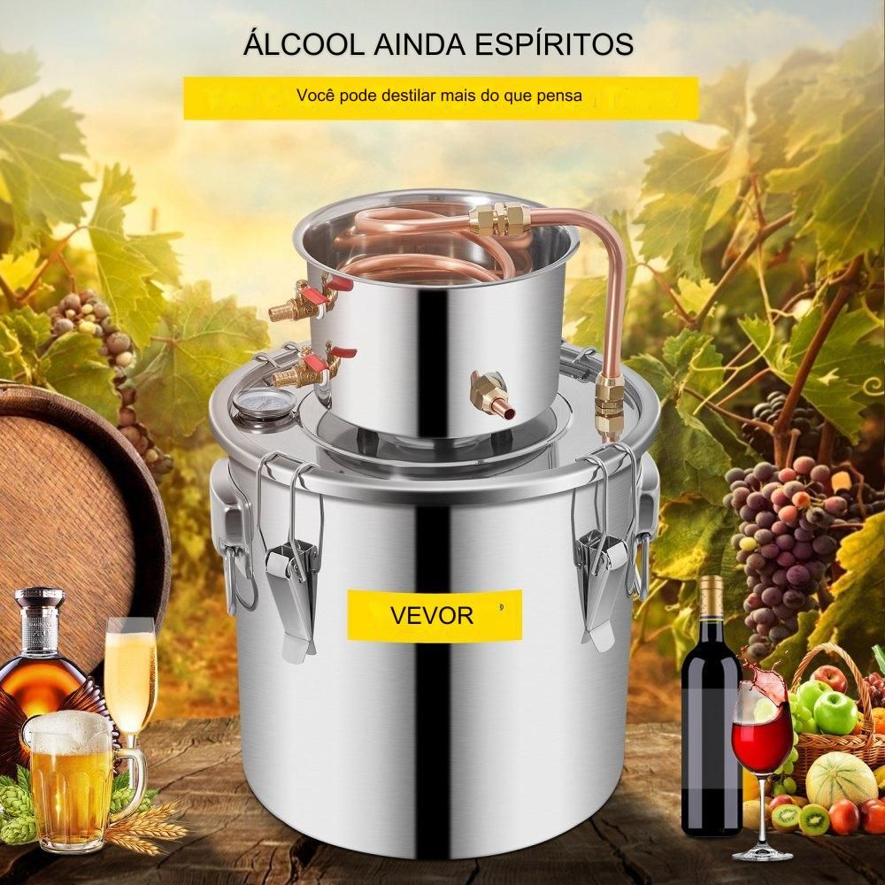 Destilador de Álcool em Aço Inoxidável 11.4L