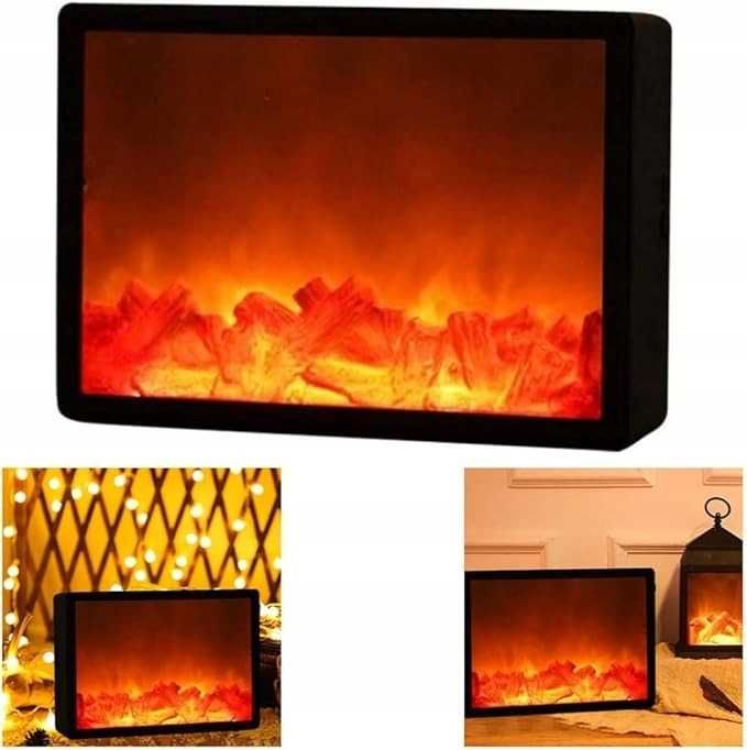 Kominek Dekoracyjny  Led Imitujący Płomienie Palenisko Usb