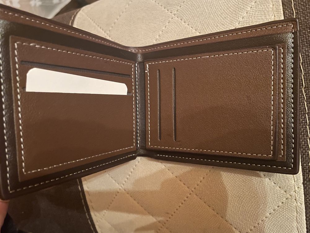 Nowy portfel męski brąz brązowy