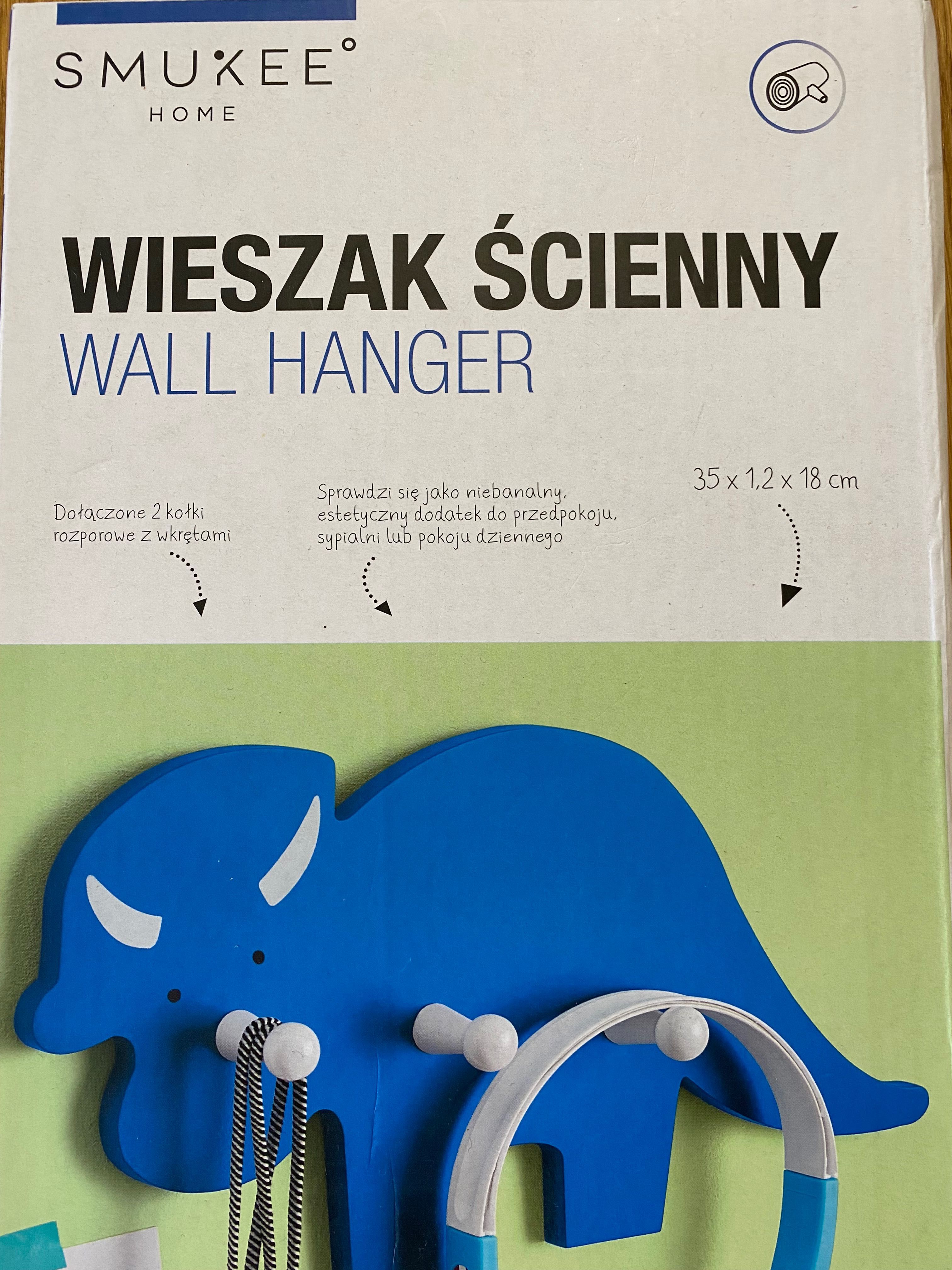 Wieszak ścienny dla dzieci Dinozaur