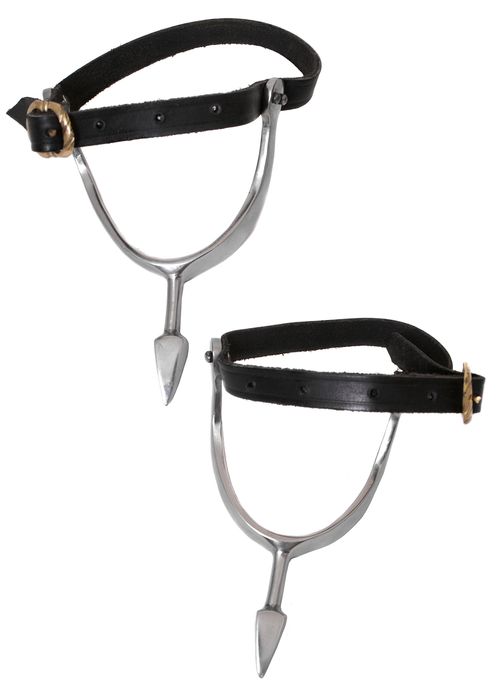 Wysokie Średniowieczne Ostrogi, Ręcznie Kuta Stal, Para - Bm