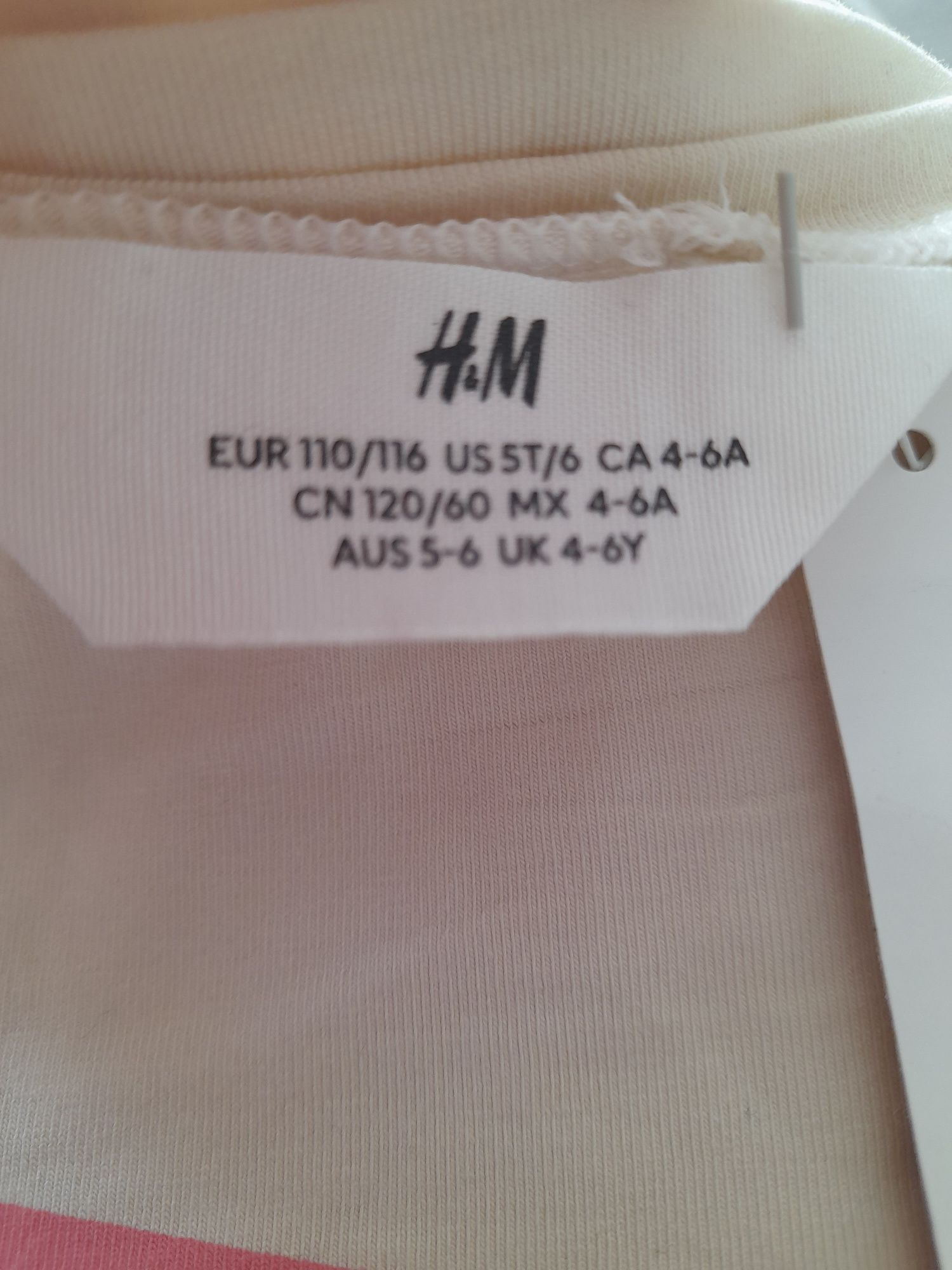 3x Bluzka H&M 110/116, piesek, kotek, jelonek