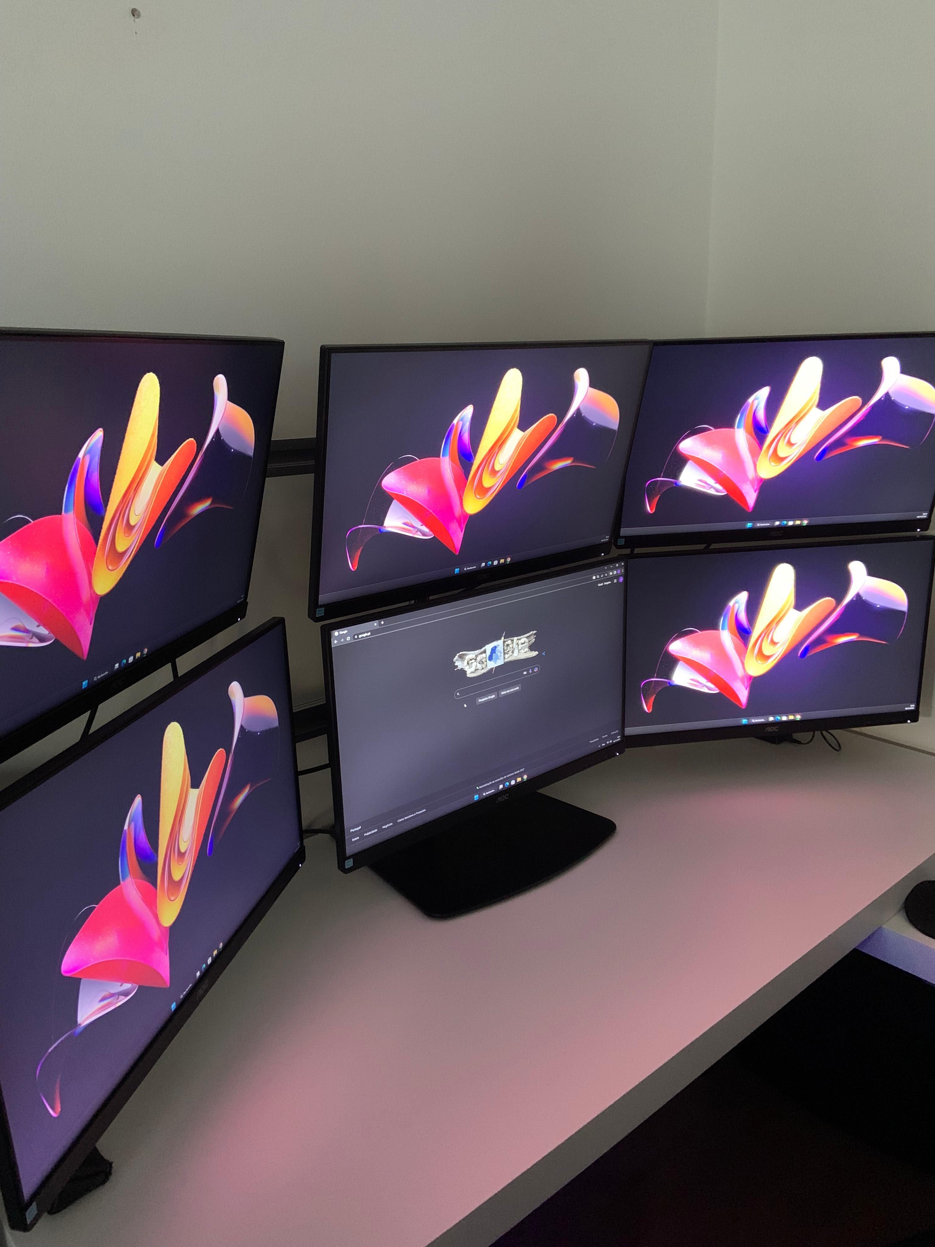 Suporte para 6 monitores Duronic – Muito bom estado – Até 6x27″