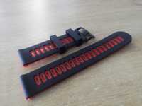 Bracelete  em silicone, 22mm (Novo) Preto e Vermelho