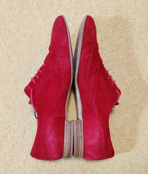 JHAY EU 43 (Made in Spain) для Crispins — червоні замшеві броги туфлі
