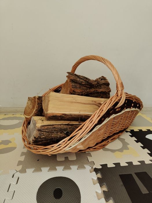 Kosz wiklinowy na drewno XL
