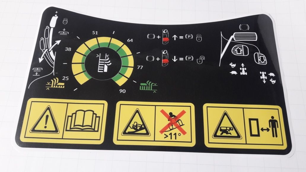 Naklejka panel opis sterowania traktorek kosiarka John Deere