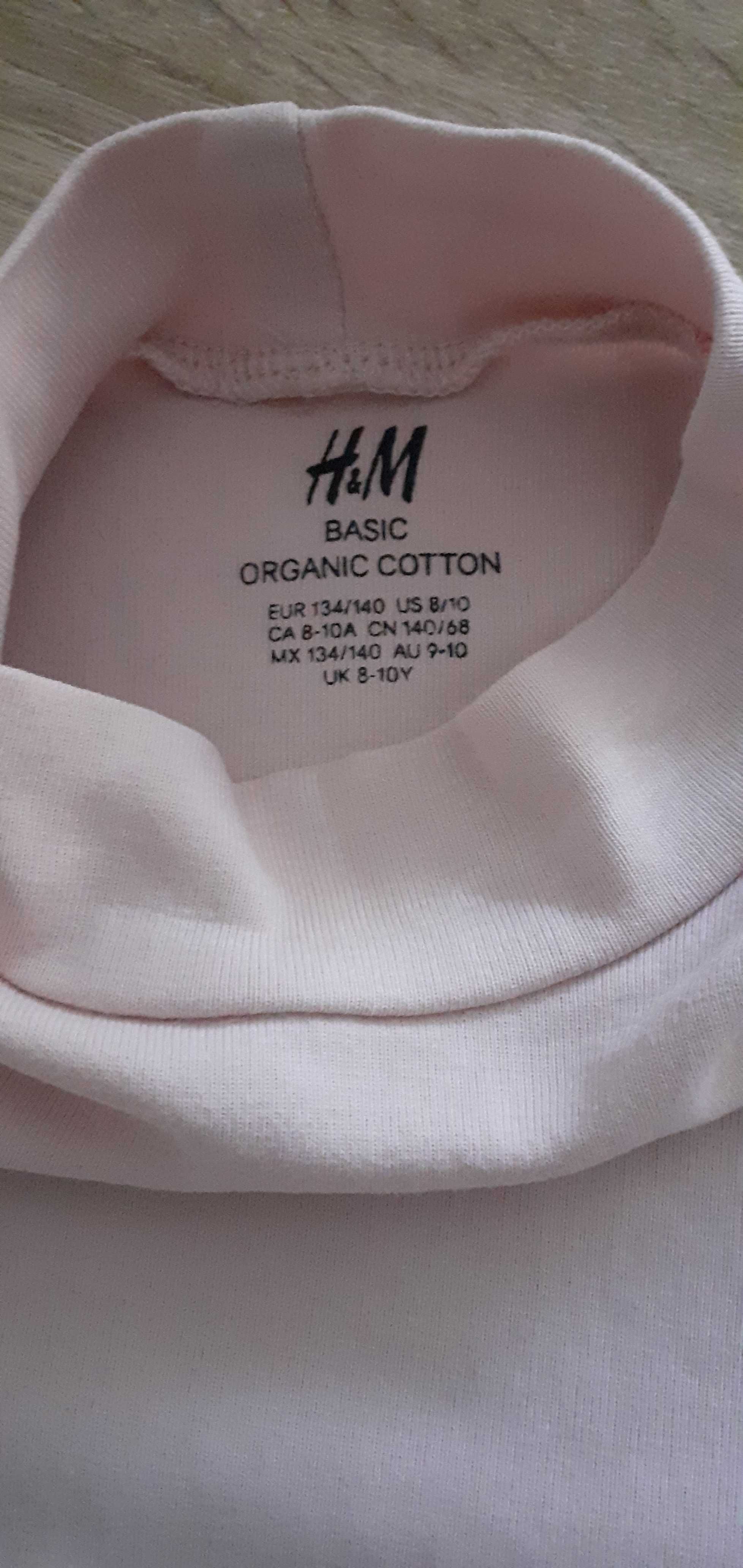 Półgolf z bawełny roz 134 firmy H&M  pudrowy róż