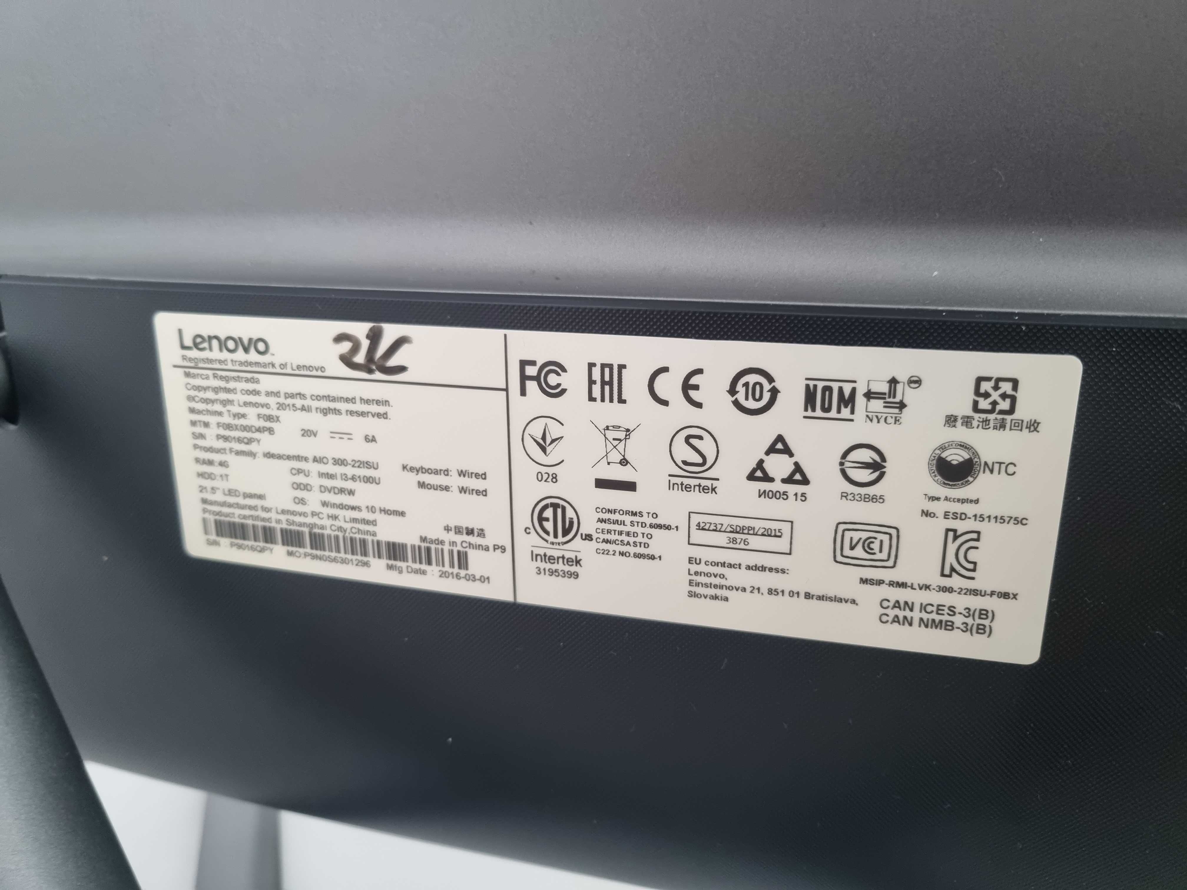 Komputer All In One Lenovo I3, 1 Tg dysk