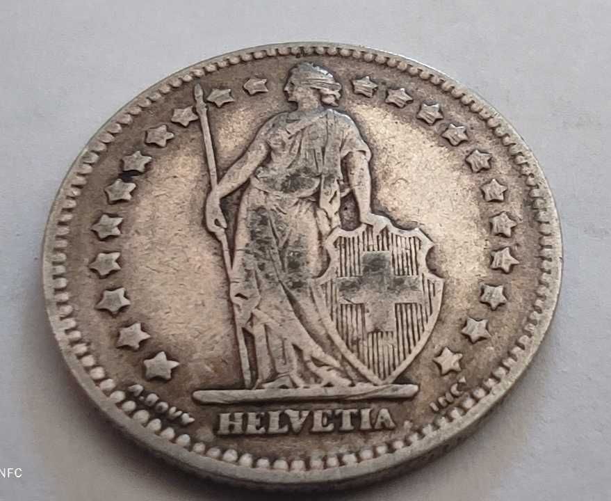 Moneta srebrna Szwajcaria 1 frank 1916 srebro ag stara