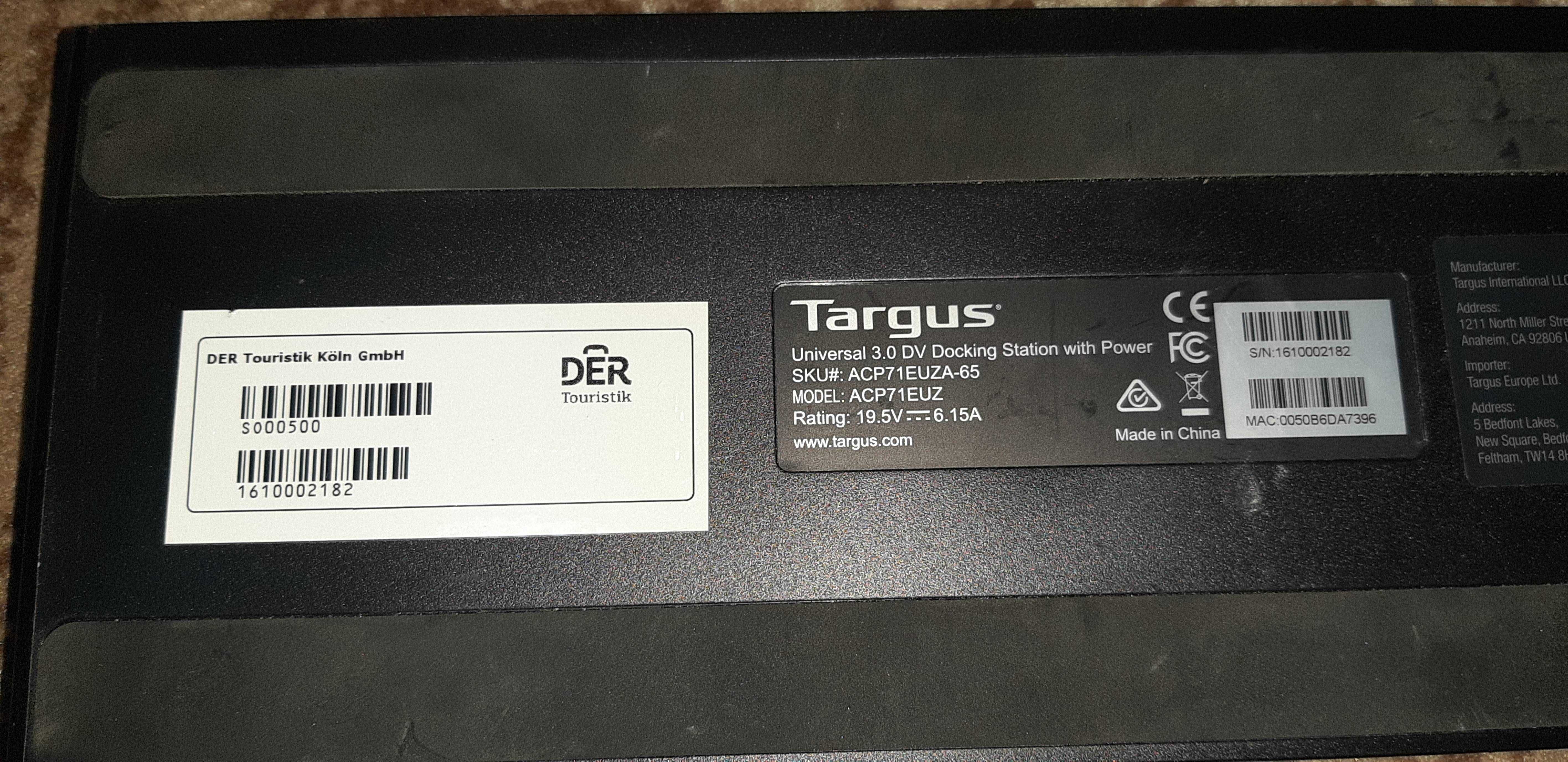 Док-станция Targus USB 3.0 SuperSpeed Dual Video с функцией Power