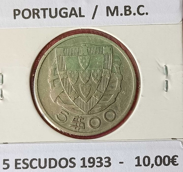 3 Moedas  5 Escudos Prata da 2ª República Portuguesa ( Emissão Anual)