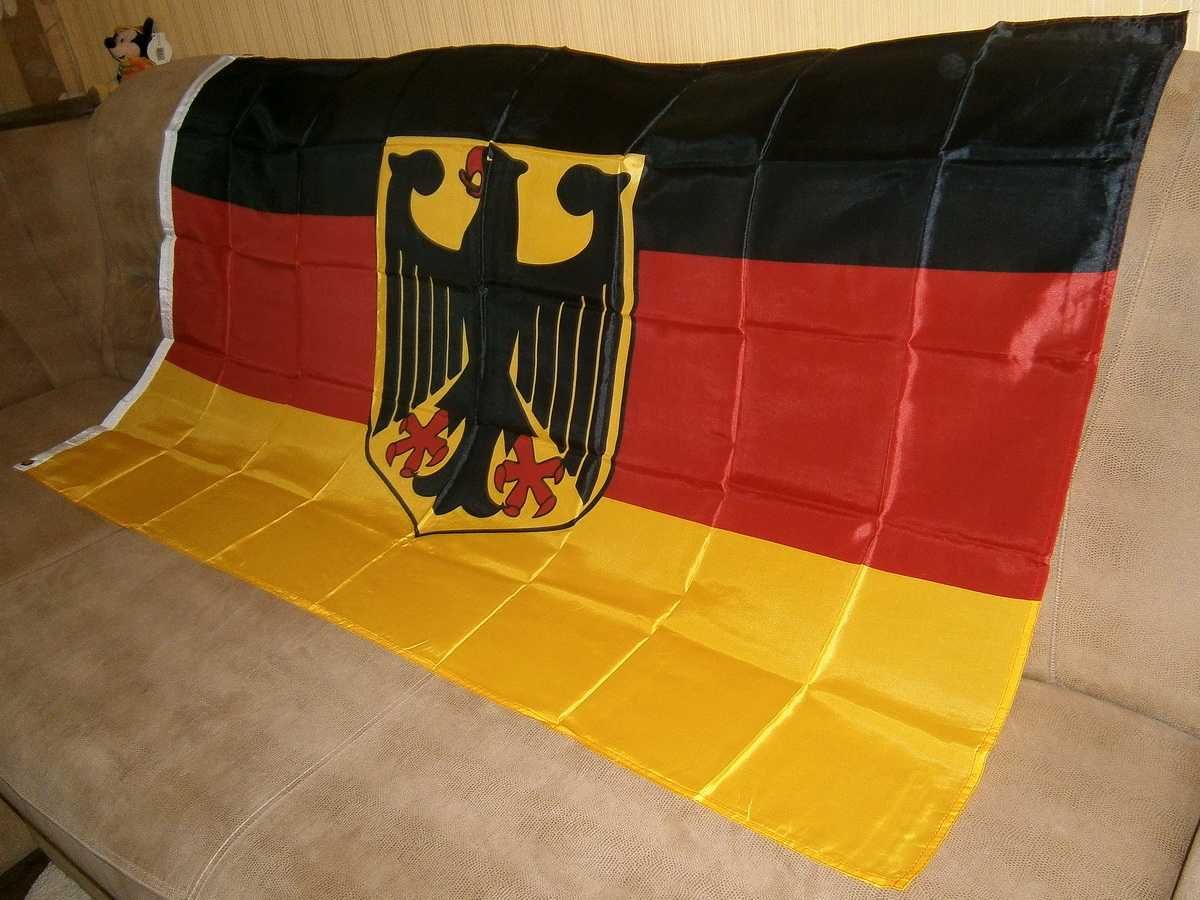 Прапор Німеччини з Гербом 90х150 Flagge Deutschlands Флаг Германии DE