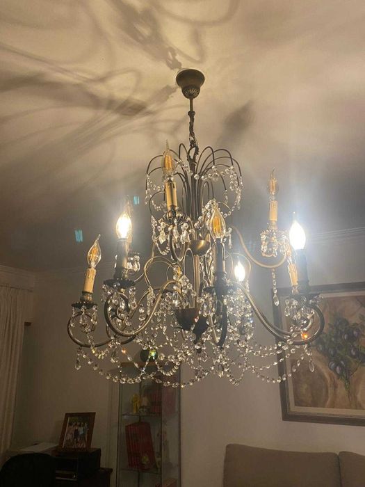 Candeeiro de teto/Lustre em Cristal