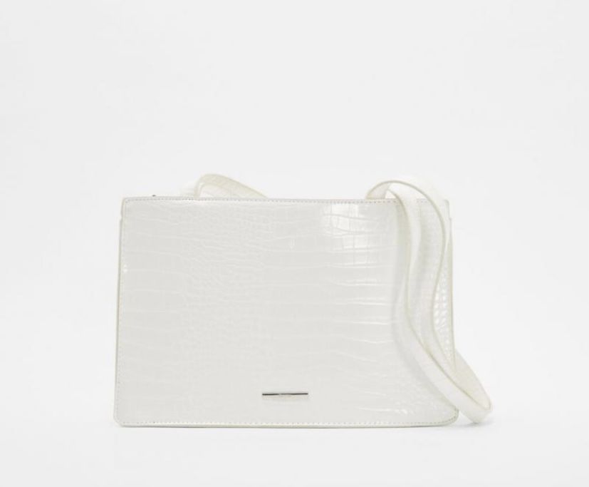 Mala mini tote bag crocodilo em branco - Bershka