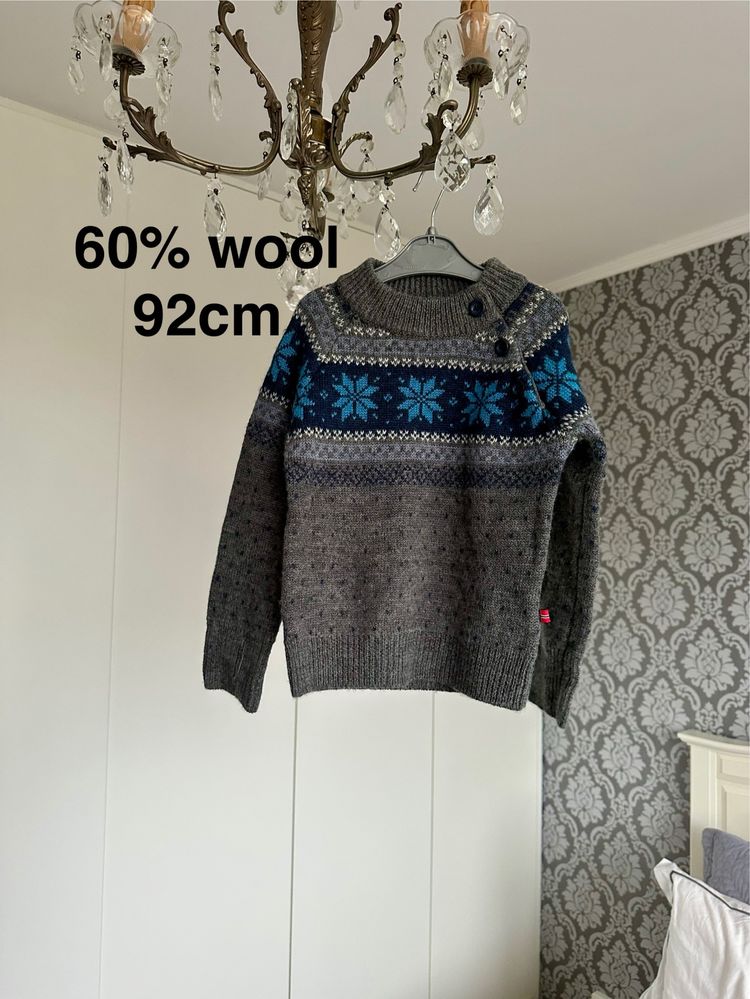 Wełniany sweter na palec kciuk wełna 86 92cm Jotunheim 98cm