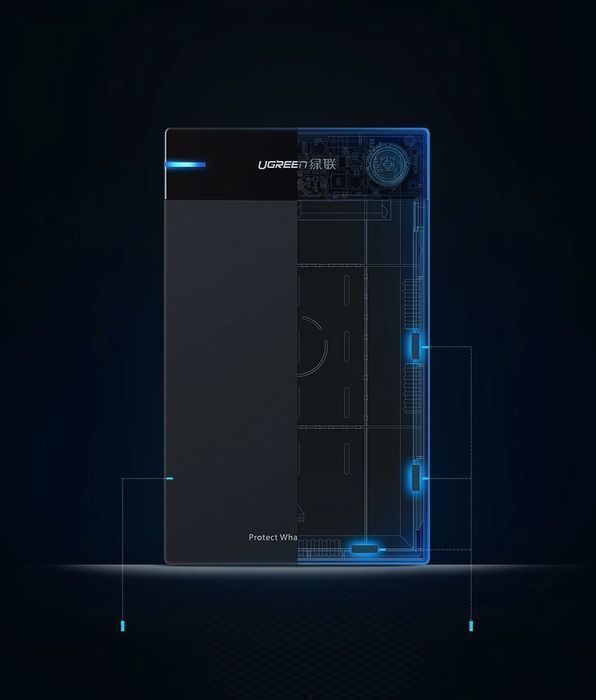 Ugreen kieszeń na dysk HDD obudowa dysku SATA 3,5'' USB 3.0 czarny