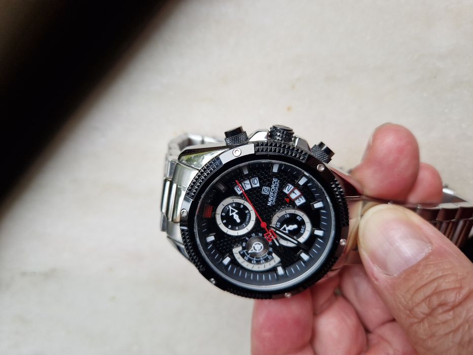 Relogio cronografo em aço inox top
