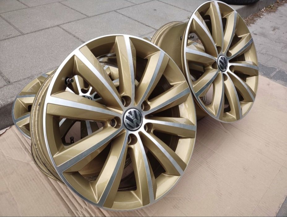 5x112 R17 Felgi aluminiowe Oryginalne VW Passat B7 7,5jx17 Golf Złote