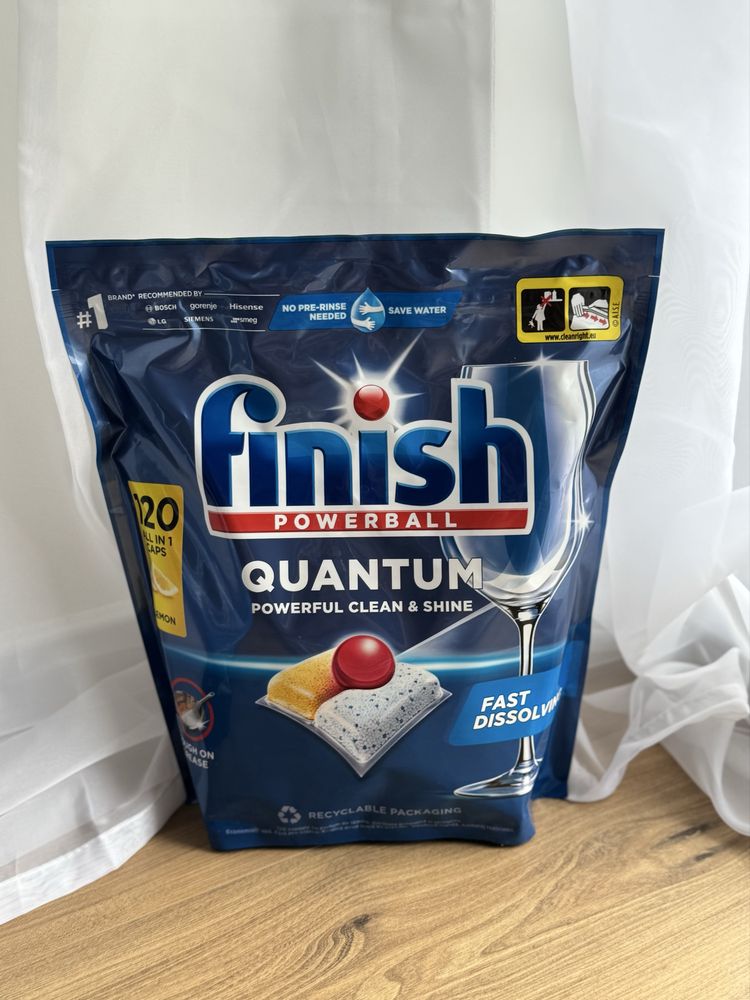 Оригінал!Капсули до посудомийної машини Finish Quantum LEMON, 120 штук