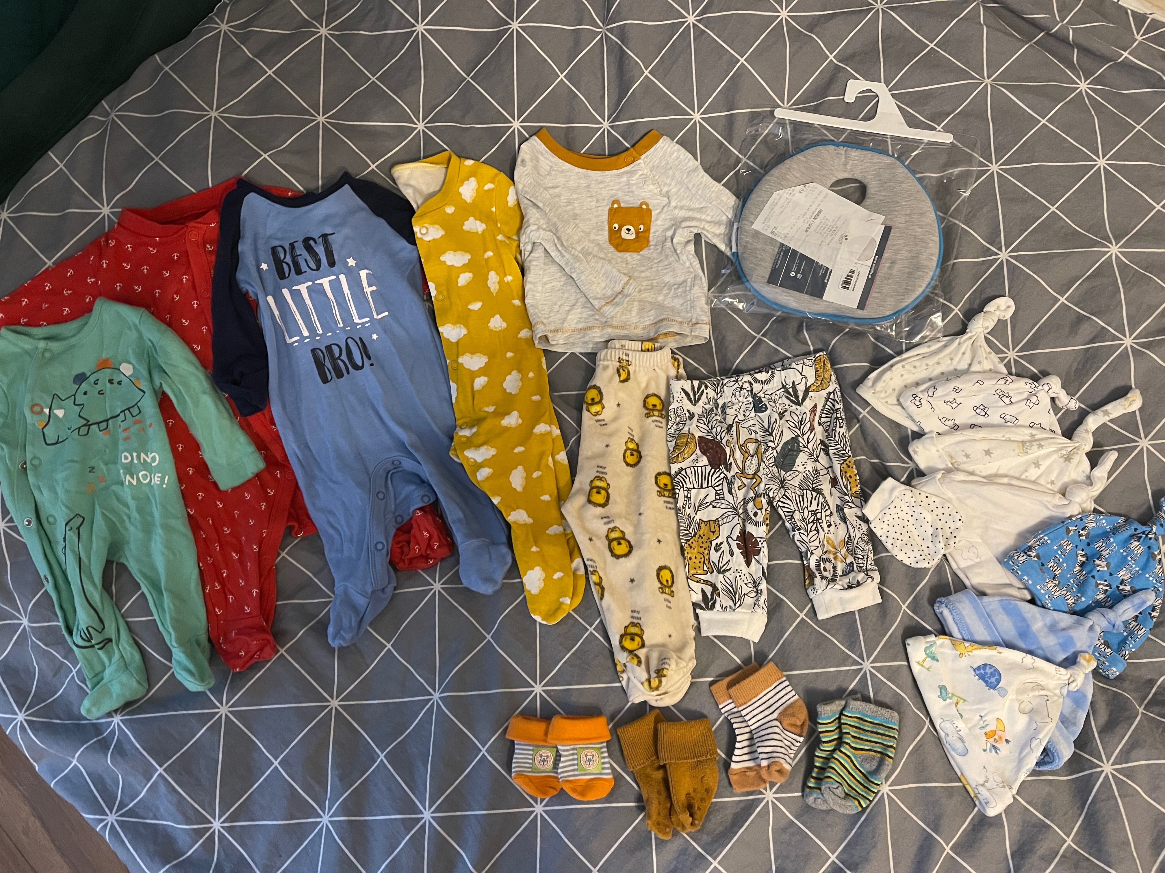 komplet/zestaw ubranek dziecięcych dla chłopca 0-3 miesiąca