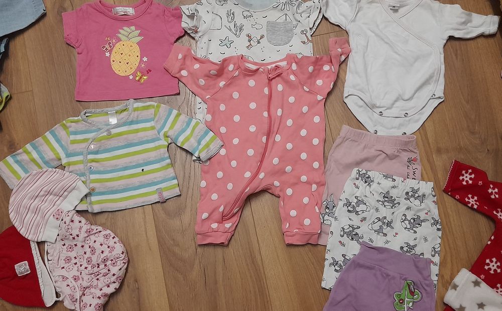 Ubranka dla dziewczynki r.56, 10 szt