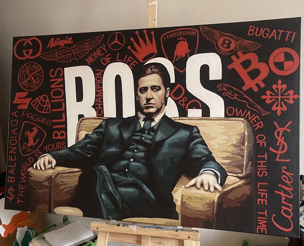 Картина GODFATHER boss bitcoin bmw stone island dollar