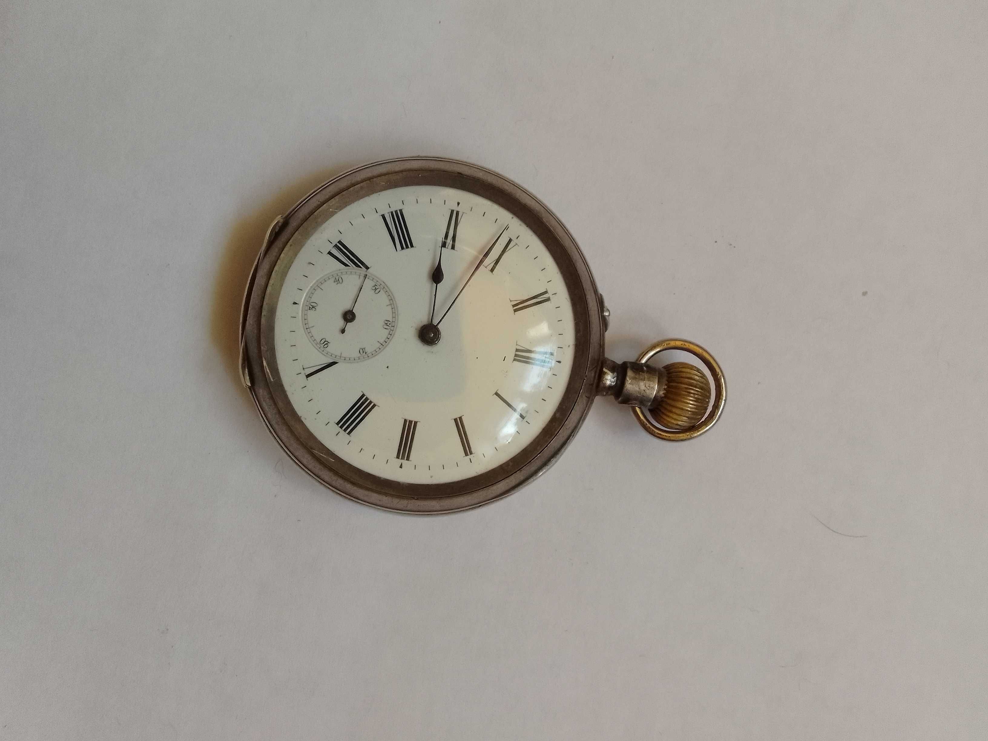 Швейцарские серебряные карманные  часы 1892 года на отличном ходу