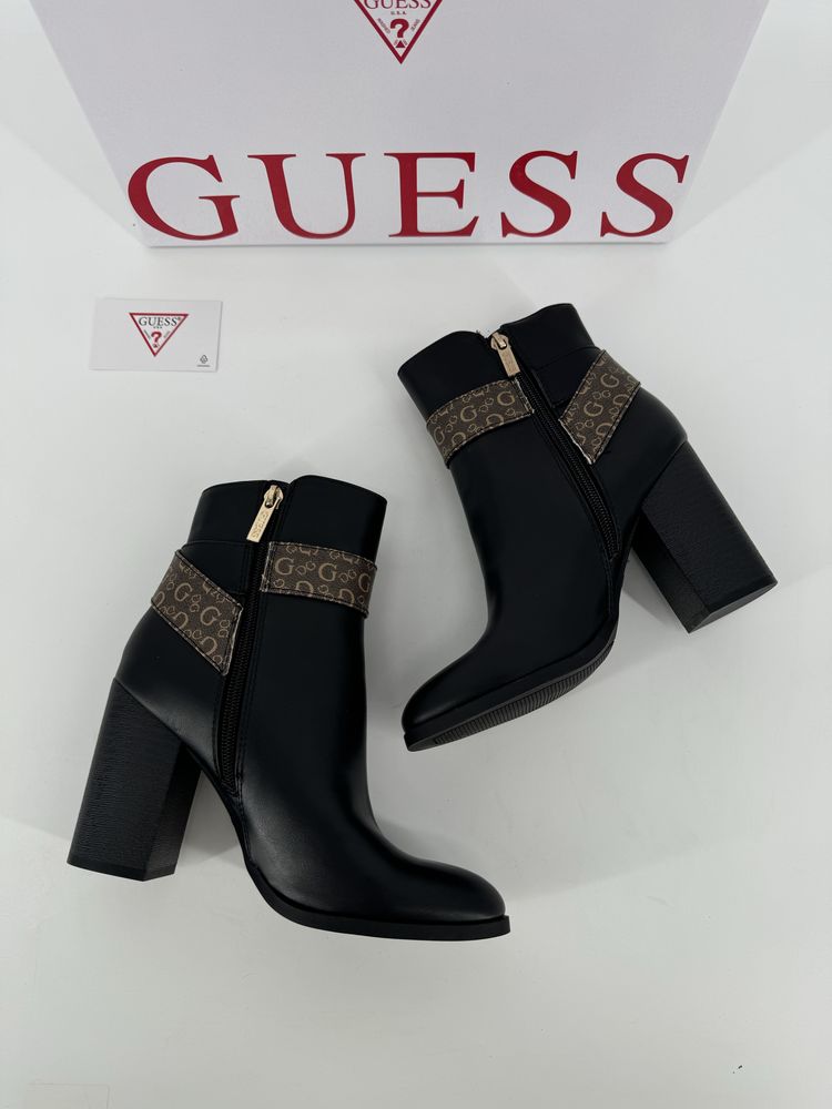 Czarne Eleganckie botki na obcasie GUESS Madella rozmiar 36 Oryginalne