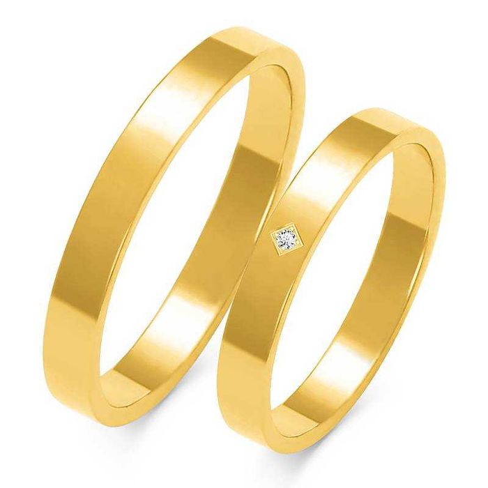 Złote Obrączki Ślubne 3mm pr.585