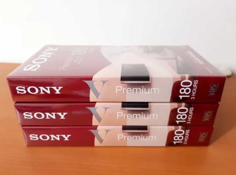 3x Cassetes Sony VHS 180 Premium V High Grade