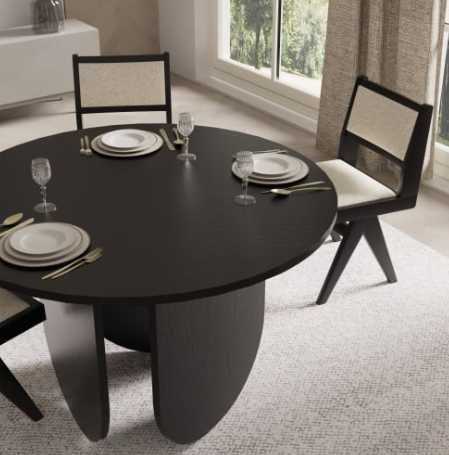 zz617 Okrągły stół do jadalni Bresso 120 cm, czarny
