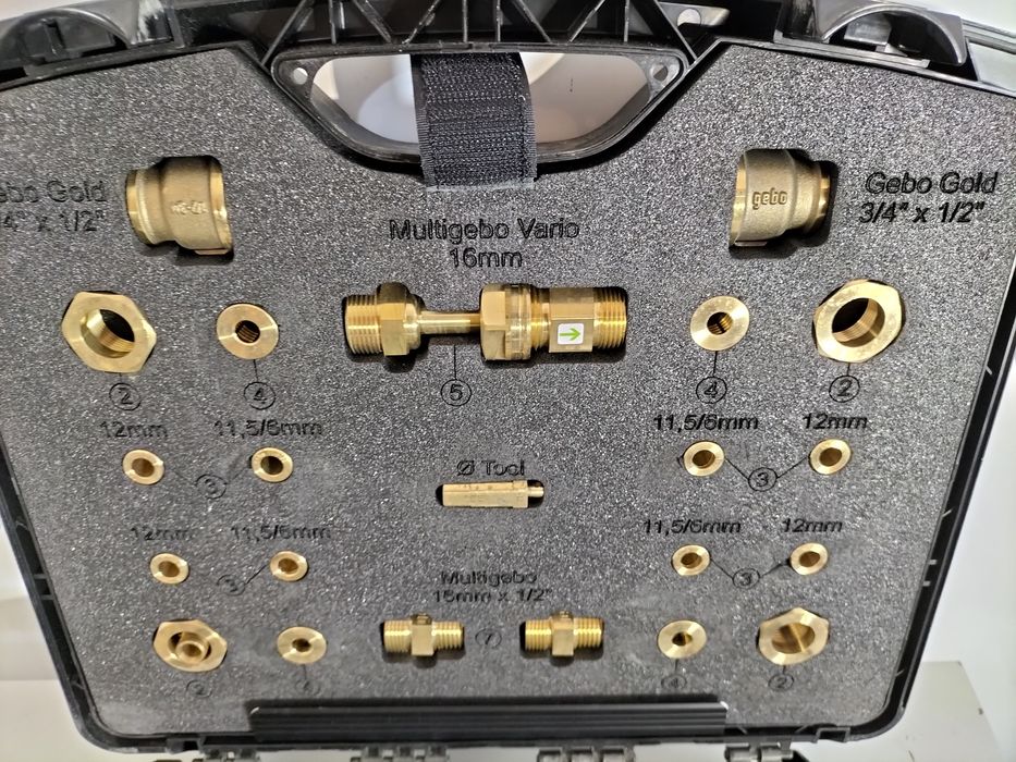 Walizka naprawcza do zlonczek zaciskowych Gebo do rur PEX 16 i 20