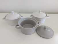 Komplet 3 Miska miseczka kamionkowa ceramiczna Soup z przykrywką 250ml