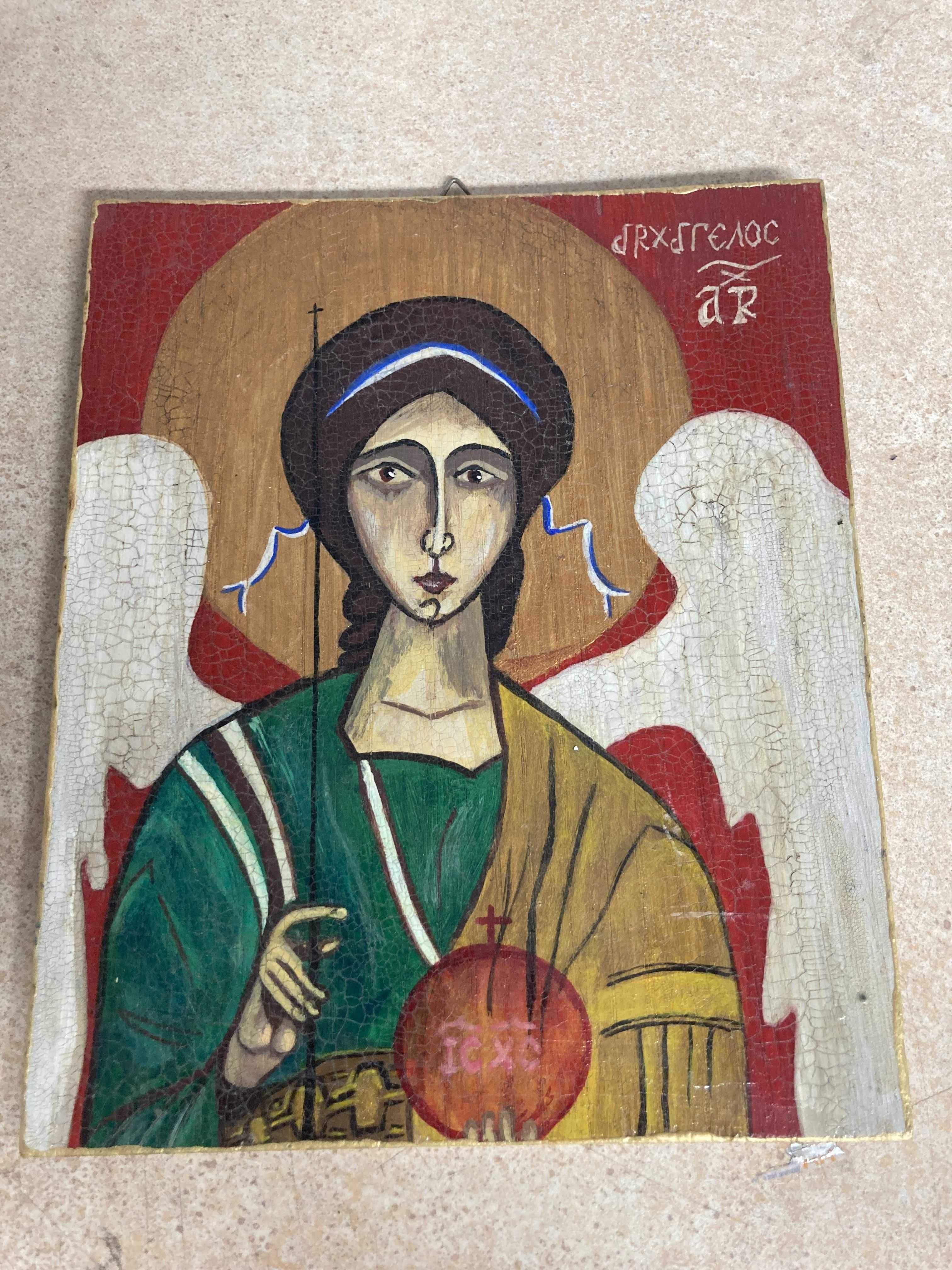 Stara ikona na desce, tematyka religijna. Okazja.