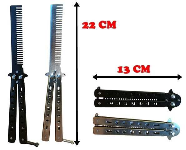 Grzebień motylkowy treningowy do nauki noża motylkowego składany 2 szt