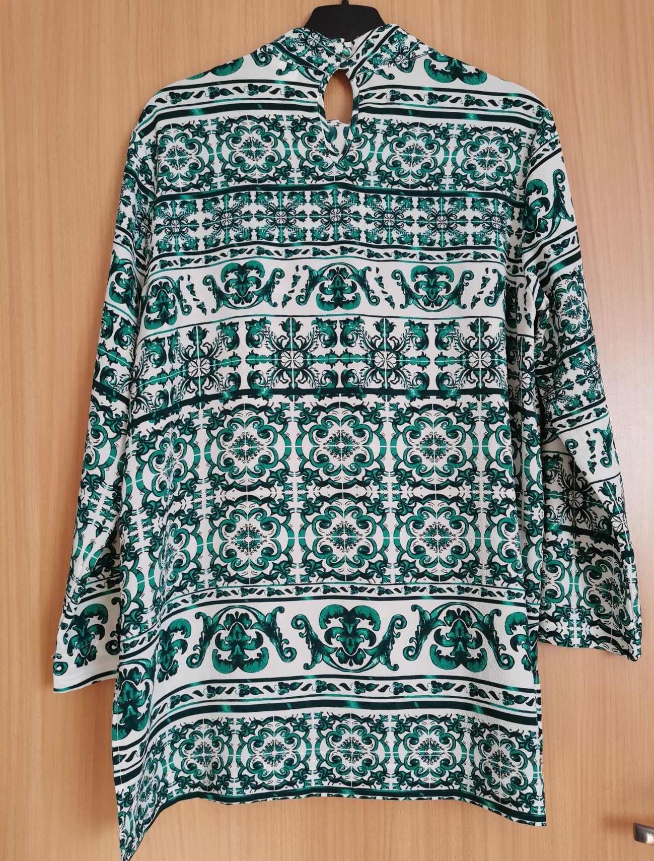 Bluzka damska biało zielona H&M