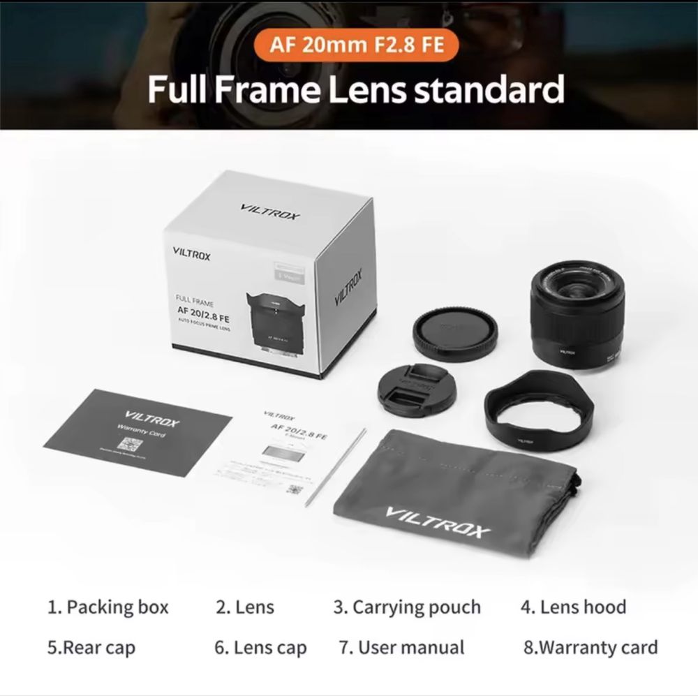 Viltrox AF 20mm f/2.8 STM ASPH ED IF (Sony FE) Lente objetiva nova