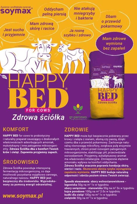 Sucha dezynfekcja ściółki HAPPY BED, osuszacz mykotoksyny zdrowie