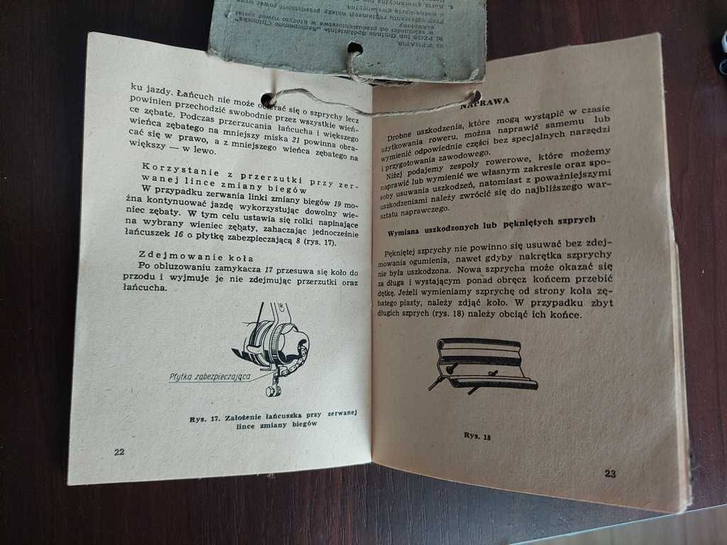 Instrukcja obsługi roweru Romet wyd. 1972.