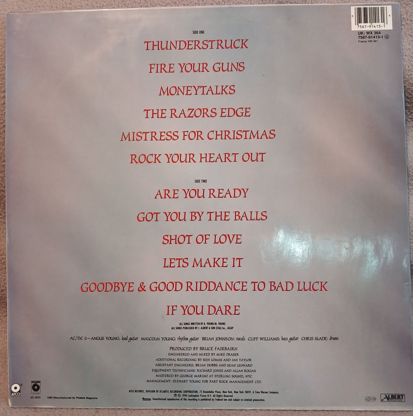 БУ lp AC/DC The Razors edge.